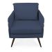 Poltrona Mari Suede Azul Marinho Pés Palito de Ferro Marrom - D'Rossi