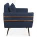 Poltrona Mari Suede Azul Marinho Pés Palito de Ferro Marrom - D'Rossi