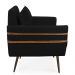 Poltrona Mari Suede Preto Pés Palito de Ferro Marrom - D'Rossi