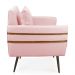 Poltrona Mari Suede Rosa Bebê Pés Palito de Ferro Marrom - D'Rossi