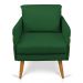 Poltrona Mari Suede Verde Pés Palito Castanho - D'Rossi