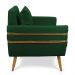 Poltrona Mari Suede Verde Pés Palito Castanho - D'Rossi