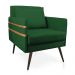 Poltrona Mari Suede Verde Pés Palito de Ferro Marrom - D'Rossi