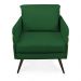 Poltrona Mari Suede Verde Pés Palito de Ferro Marrom - D'Rossi