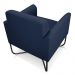 Poltrona Marisa Suede Azul Marinho Base X Industrial Preto - D'Rossi