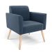Poltrona Marisa Suede Azul Marinho Pés Palito Natural D'Rossi