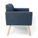 Poltrona Marisa Suede Azul Marinho Pés Palito Natural D'Rossi