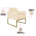Poltrona Marisa Suede Bege Base Industrial Metálica Dourado D'Rossi