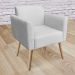 Poltrona Marisa Suede Cinza Pés Palito Natural D'Rossi