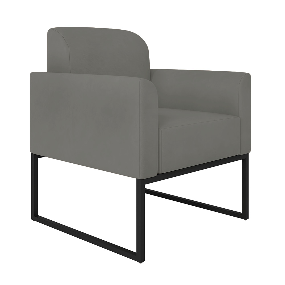 Poltrona Marisa Suede Grafite Base Industrial Metálica Preto - D'Rossi