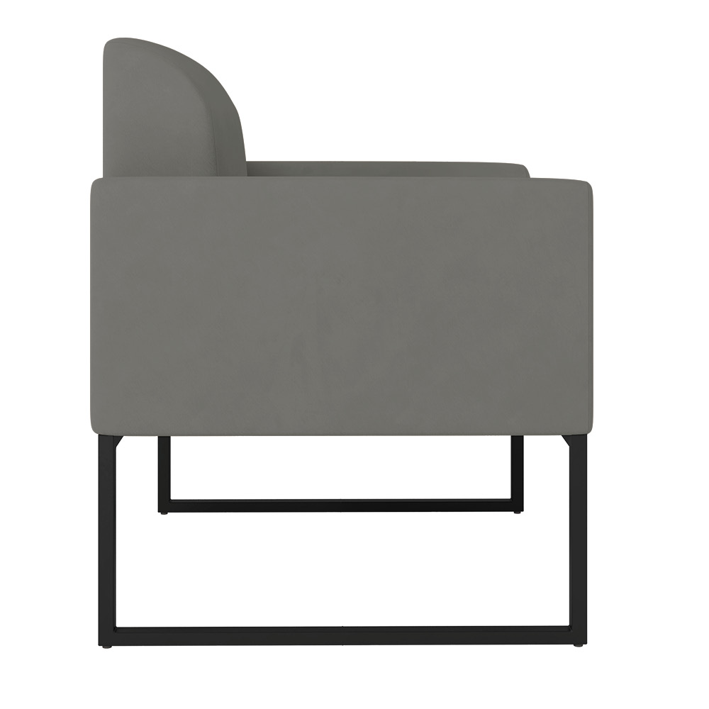 Poltrona Marisa Suede Grafite Base Industrial Metálica Preto - D'Rossi