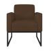 Poltrona Marisa Suede Marrom Base Industrial Metálica Preto - D'Rossi
