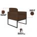 Poltrona Marisa Suede Marrom Base Industrial Metálica Preto - D'Rossi