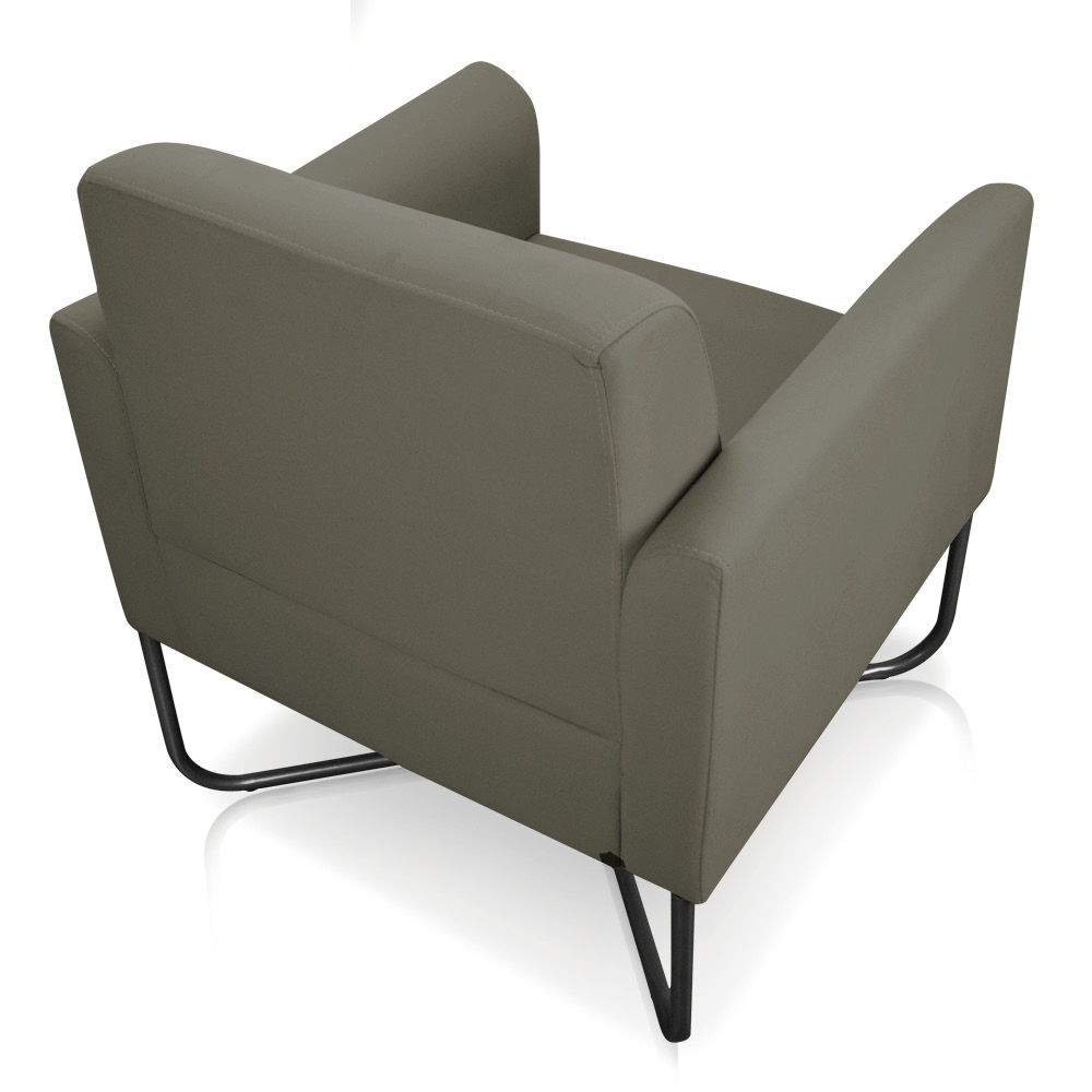 Poltrona Marisa Suede Marrom Rato Base X Industrial Preto - D'Rossi