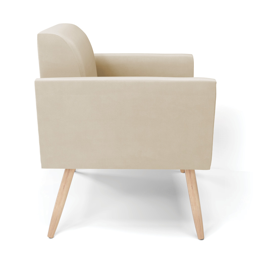 Poltrona Marisa Suede Pés Palito Natural D'Rossi