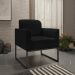 Poltrona Marisa Suede Preto Base Industrial Metálica Preto - D'Rossi