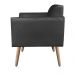 Poltrona Marisa Suede Preto Pés Palito Natural D'Rossi