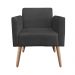 Poltrona Marisa Suede Preto Pés Palito Natural D'Rossi