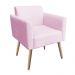 Poltrona Marisa Suede Rosa Bebê Pés Palito Natural D'Rossi