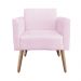 Poltrona Marisa Suede Rosa Bebê Pés Palito Natural D'Rossi