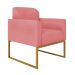 Poltrona Marisa Suede Rose Base Metálica Dourado D'Rossi