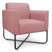 Poltrona Marisa Suede Rose Base X Industrial Preto - D'Rossi