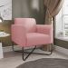 Poltrona Marisa Suede Rose Base X Industrial Preto - D'Rossi