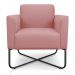 Poltrona Marisa Suede Rose Base X Industrial Preto - D'Rossi