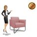 Poltrona Marisa Suede Rose Base X Industrial Preto - D'Rossi