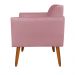Poltrona Marisa Suede Rose Pés Palito Castanho D'Rossi