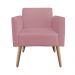Poltrona Marisa Suede Rose Pés Palito Natural D'Rossi