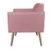 Poltrona Marisa Suede Rose Pés Palito Natural D'Rossi