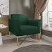 Poltrona Marisa Suede Verde Base X Industrial Dourado - D'Rossi