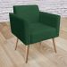 Poltrona Marisa Suede Verde Pés Palito Natural D'Rossi