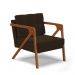 Poltrona Melissa Suede Marrom Base de Madeira Castanho - D'Rossi