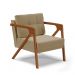 Poltrona Melissa Suede Marrom Rato Base de Madeira Castanho - D'Rossi