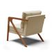 Poltrona Melissa Suede Marrom Rato Base de Madeira Castanho - D'Rossi