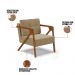 Poltrona Melissa Suede Marrom Rato Base de Madeira Castanho - D'Rossi