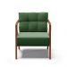 Poltrona Melissa Suede Verde Base de Madeira Castanho - D'Rossi