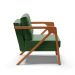 Poltrona Melissa Suede Verde Base de Madeira Castanho - D'Rossi