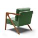 Poltrona Melissa Suede Verde Base de Madeira Castanho - D'Rossi