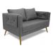 Poltrona Namoradeira Paris D07 2 Lugares Linho Mescla Chumbo - D'Rossi