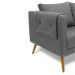 Poltrona Namoradeira Paris D07 2 Lugares Linho Mescla Chumbo - D'Rossi