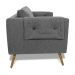 Poltrona Namoradeira Paris D07 2 Lugares Linho Mescla Chumbo - D'Rossi
