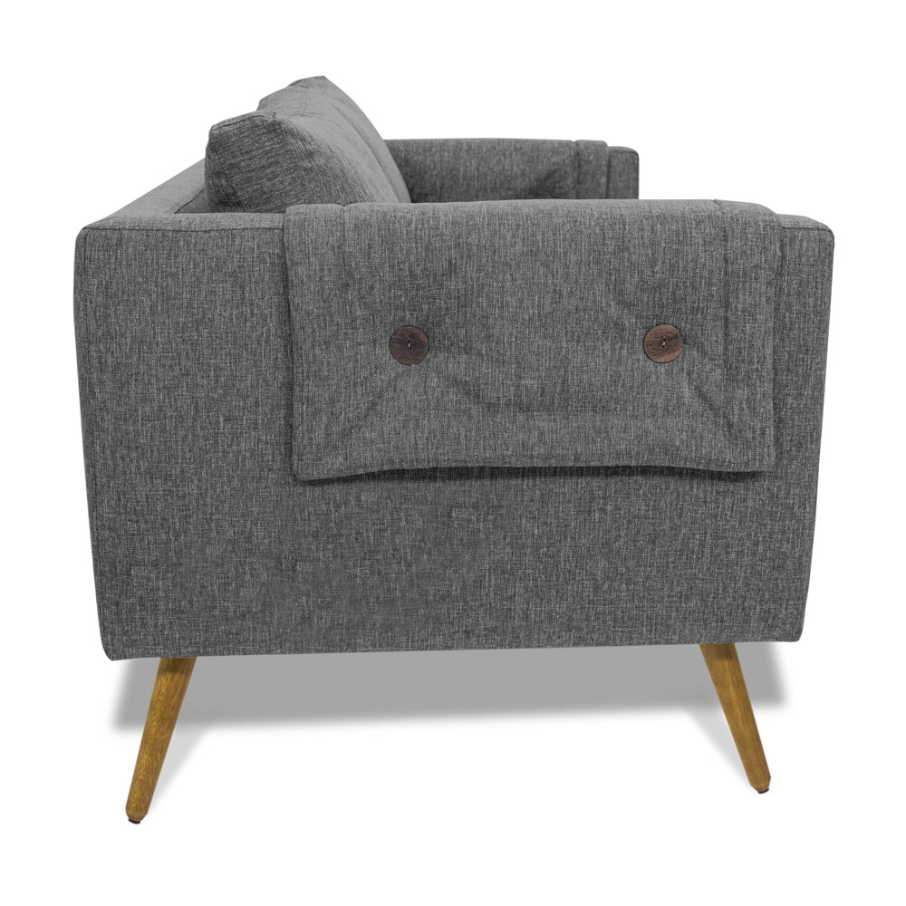 Poltrona Namoradeira Paris D07 2 Lugares Linho Mescla Chumbo - D'Rossi
