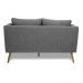Poltrona Namoradeira Paris D07 2 Lugares Linho Mescla Chumbo - D'Rossi