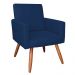 Poltrona Nina Suede Azul Marinho Pés Palito Castanho D'Rossi