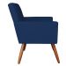 Poltrona Nina Suede Azul Marinho Pés Palito Castanho D'Rossi
