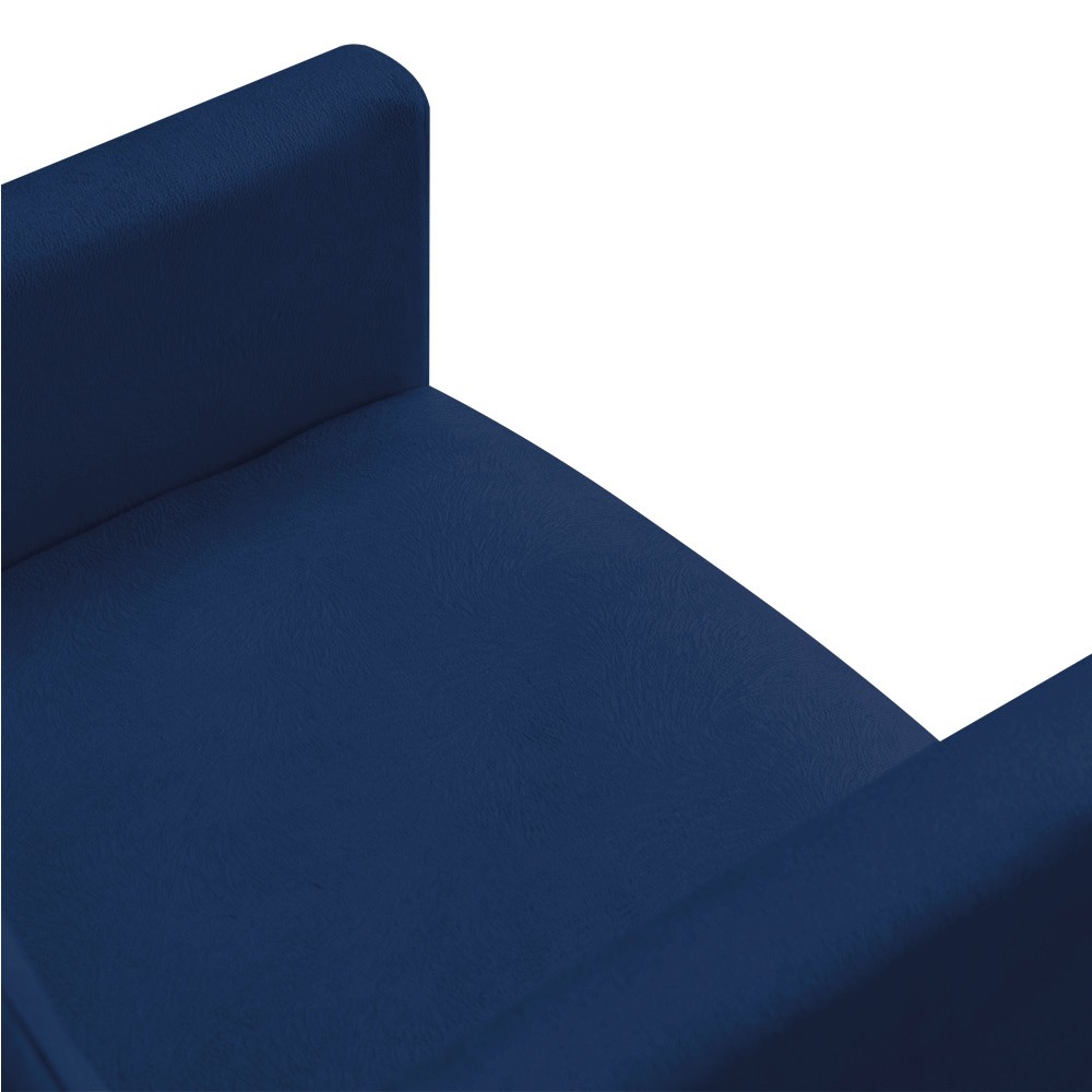 Poltrona Nina Suede Azul Marinho Pés Palito Castanho D'Rossi
