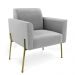Poltrona Pé de Ferro Dourado Decorativa Kit 2 Marisa Suede Cinza D03 - D'Rossi